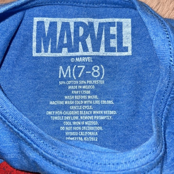 Marvel blue red & white kids youth tee shirt shortsleeve size Medium (7-8)​​ - Picture 3 of 4